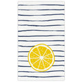 Ceramic Guest Napkin Tray + Napkins - Striped Lemon