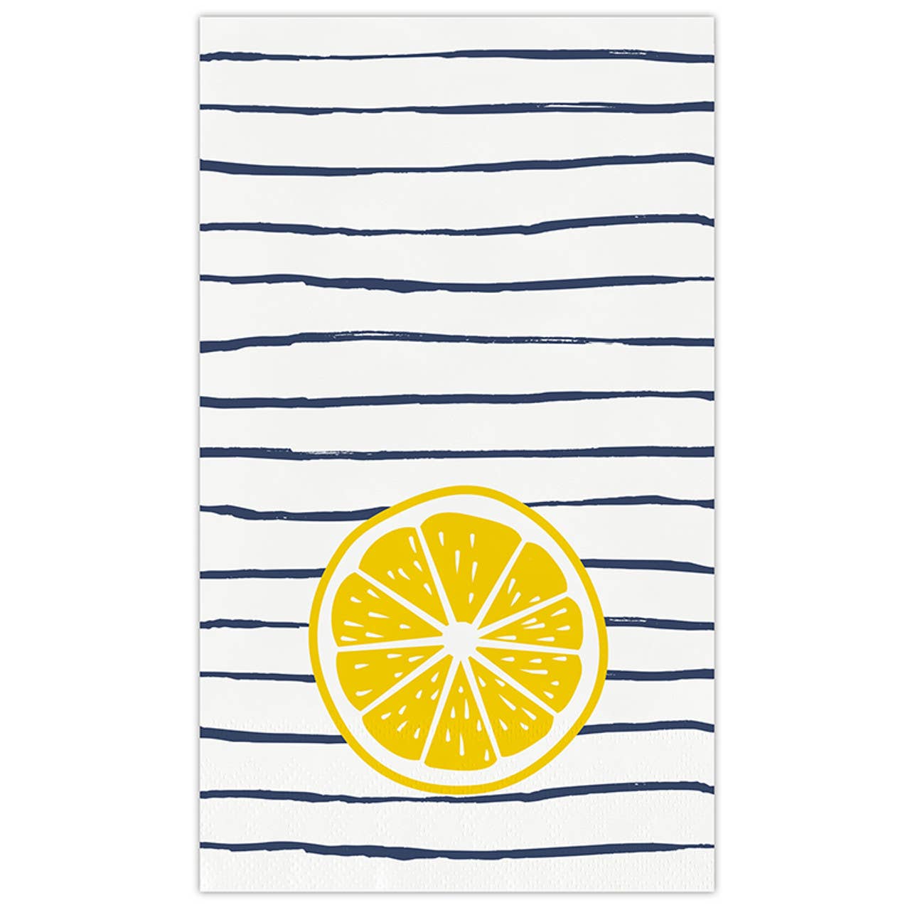 Ceramic Guest Napkin Tray + Napkins - Striped Lemon