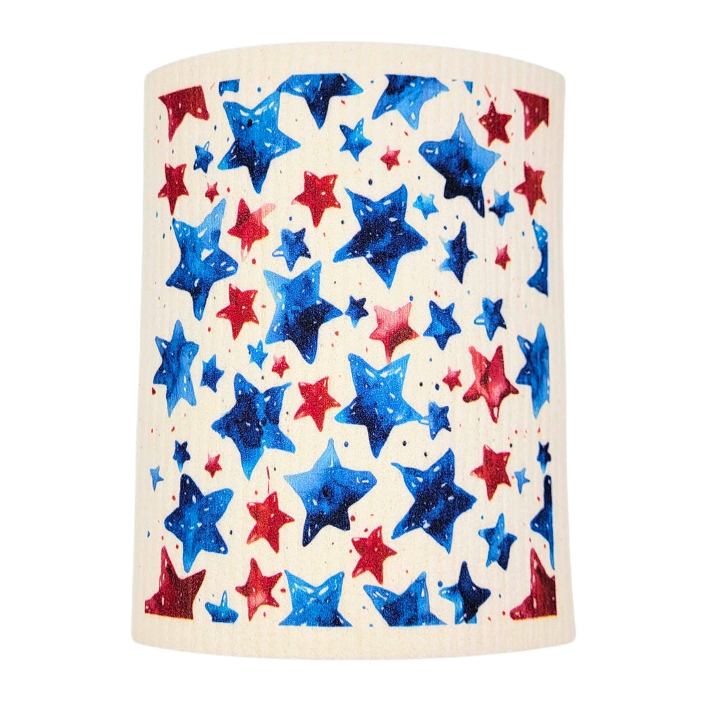Swedish Dishcloth - 4th of July Red & Blue Stars