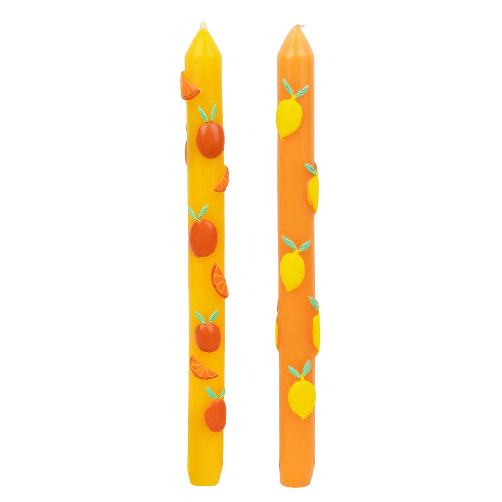 Lemon & Orange Dinner Candles - 2 Pack