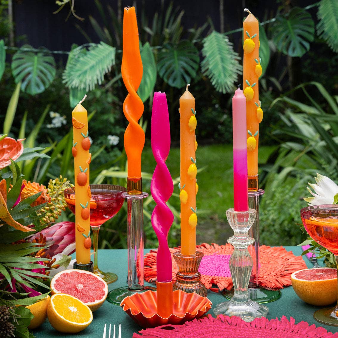 Lemon & Orange Dinner Candles - 2 Pack