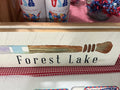Oar Sign with White Bear or Forest Lake