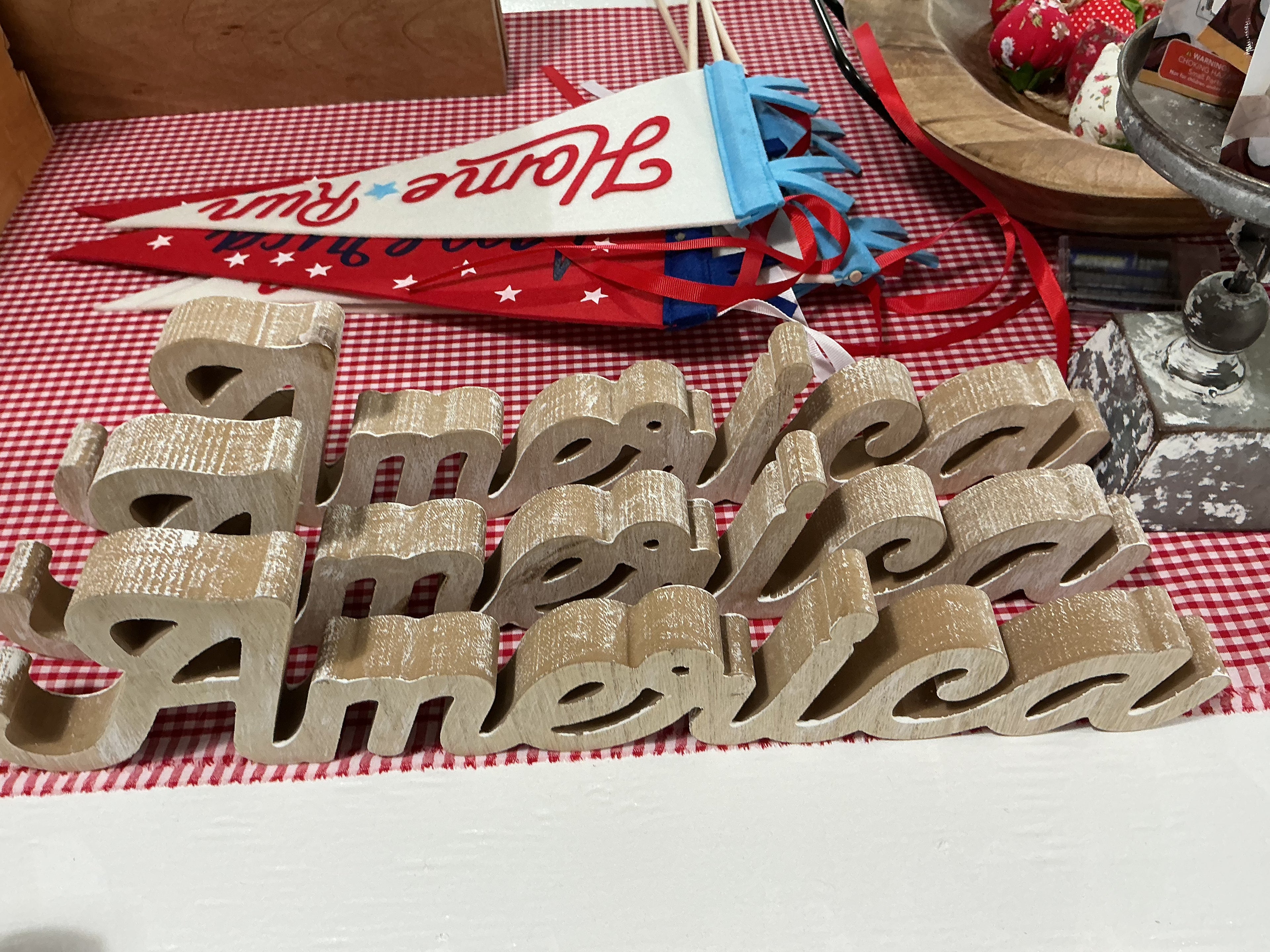 America Wood Sign