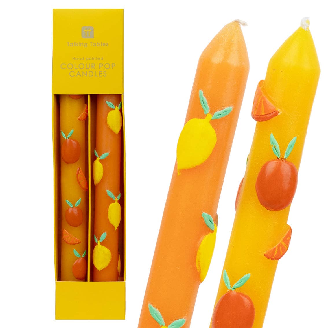 Lemon & Orange Dinner Candles - 2 Pack